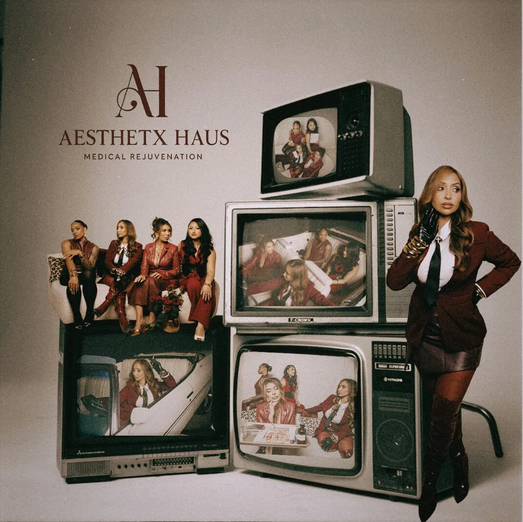 The Aesthetx Haus team styled with vintage televisions for the 2026 brand campaign