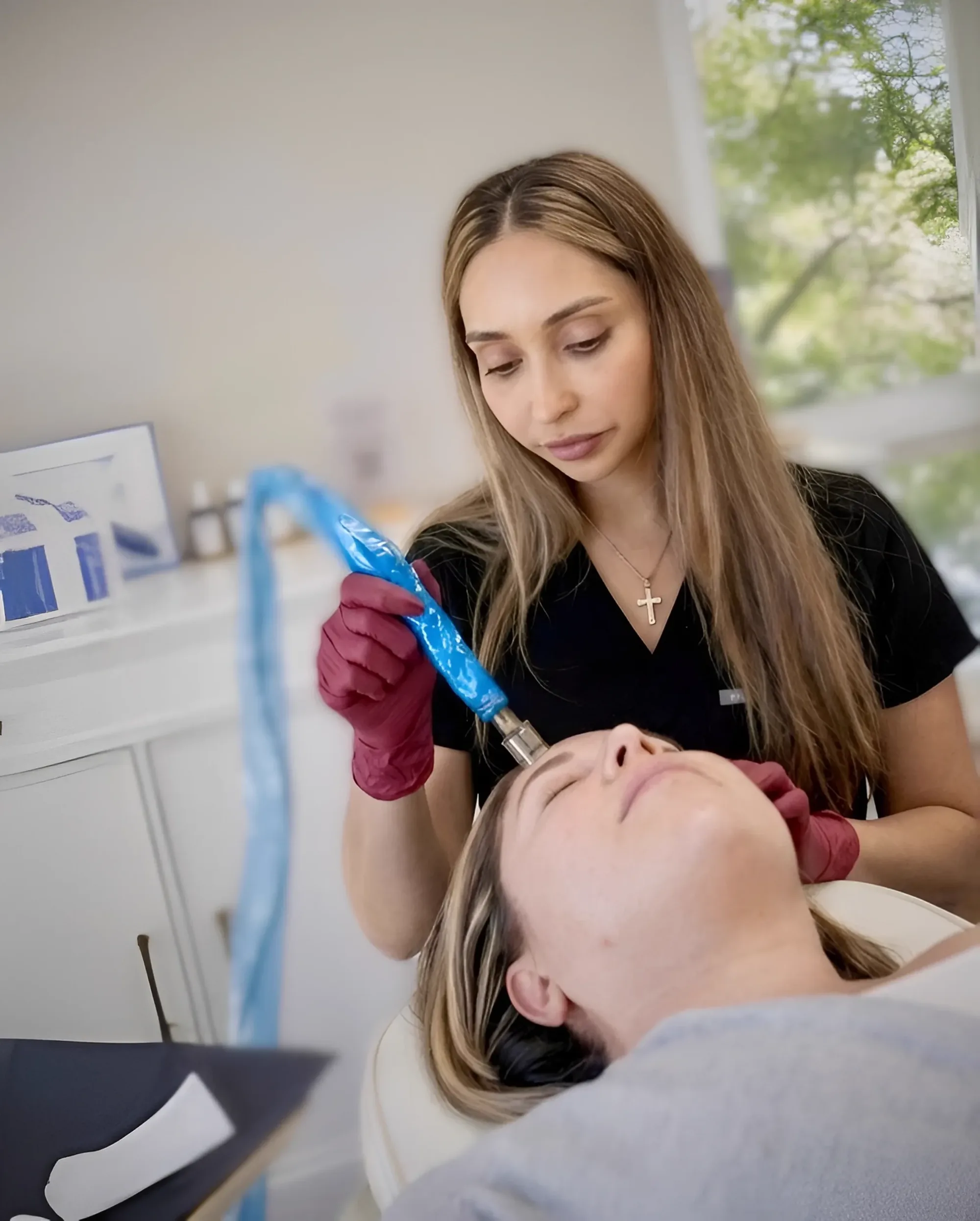 Skin treatment in progress at Aesthetx Haus in Walnut Creek