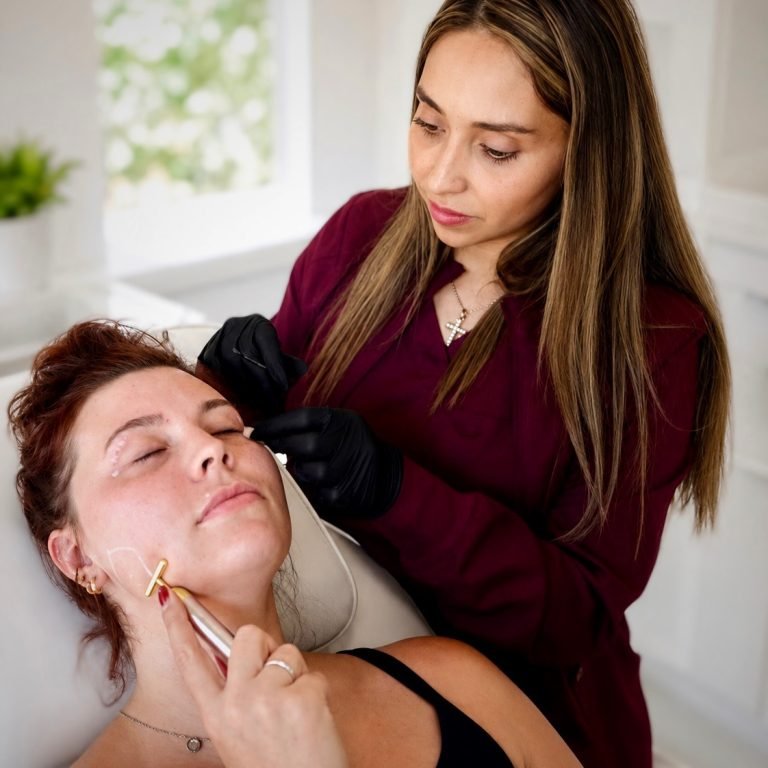 Desiree administering a botox treatment